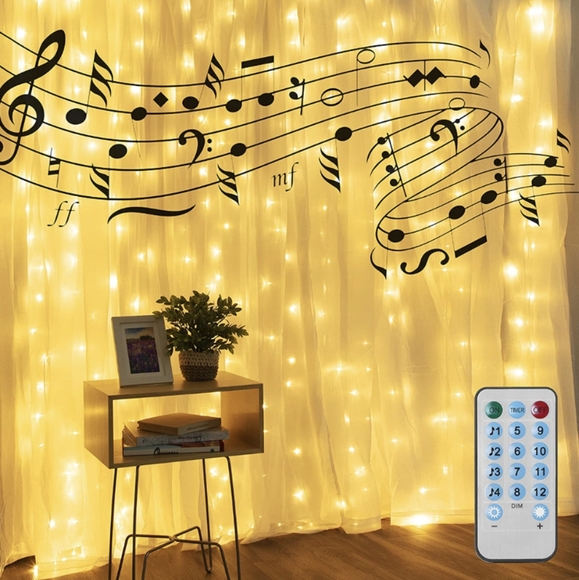 Music Reactive Warm White Cascading LED Lighting Curtain Lights, New, 3.5 x5 Ft - Picture 3 of 8